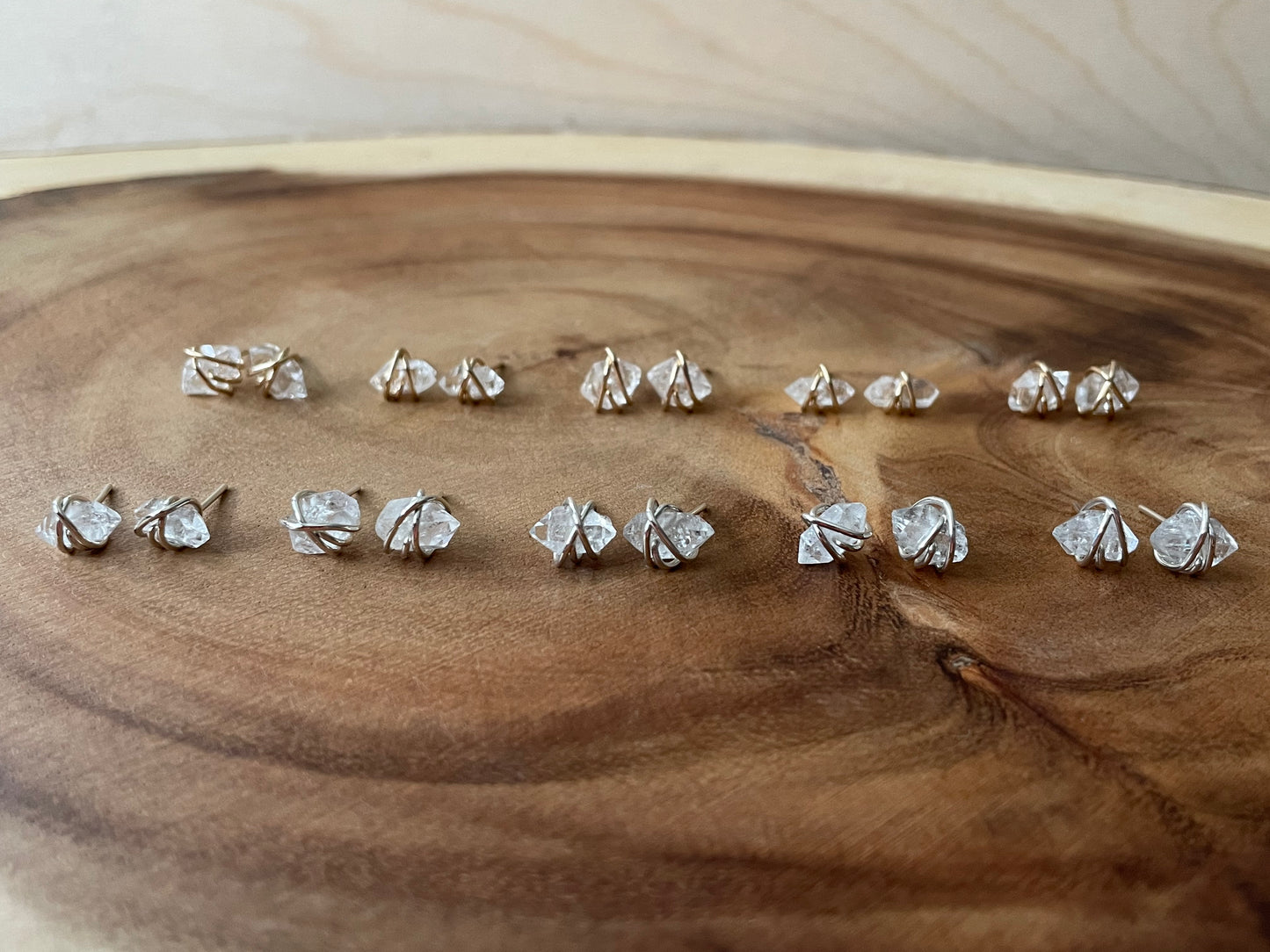 Herkimer diamond studs
