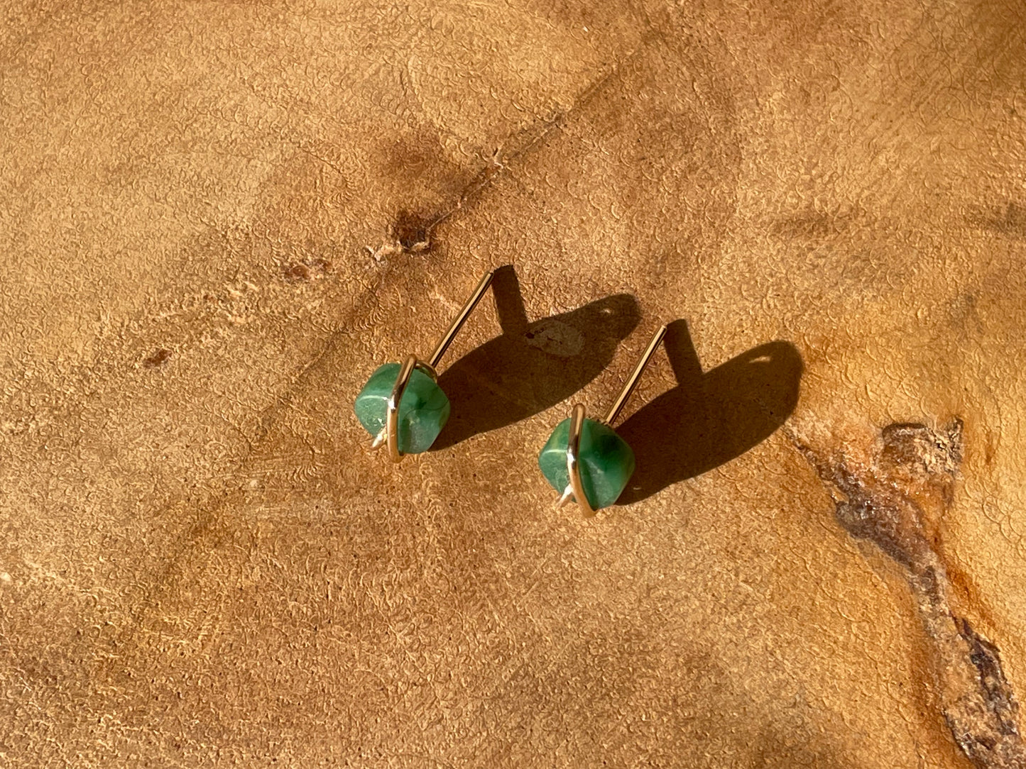 Wrapped Jade Studs