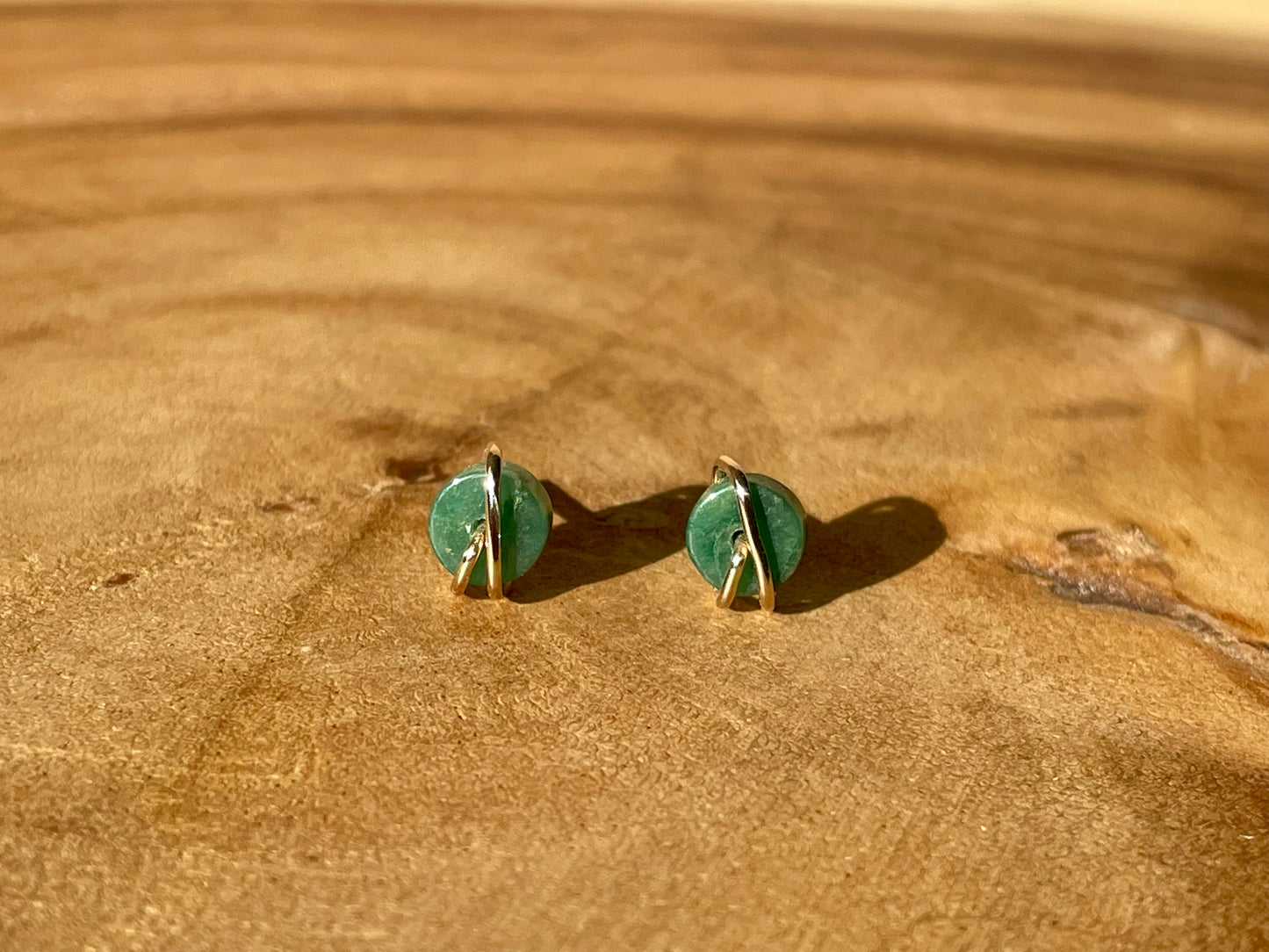 Wrapped Jade Studs