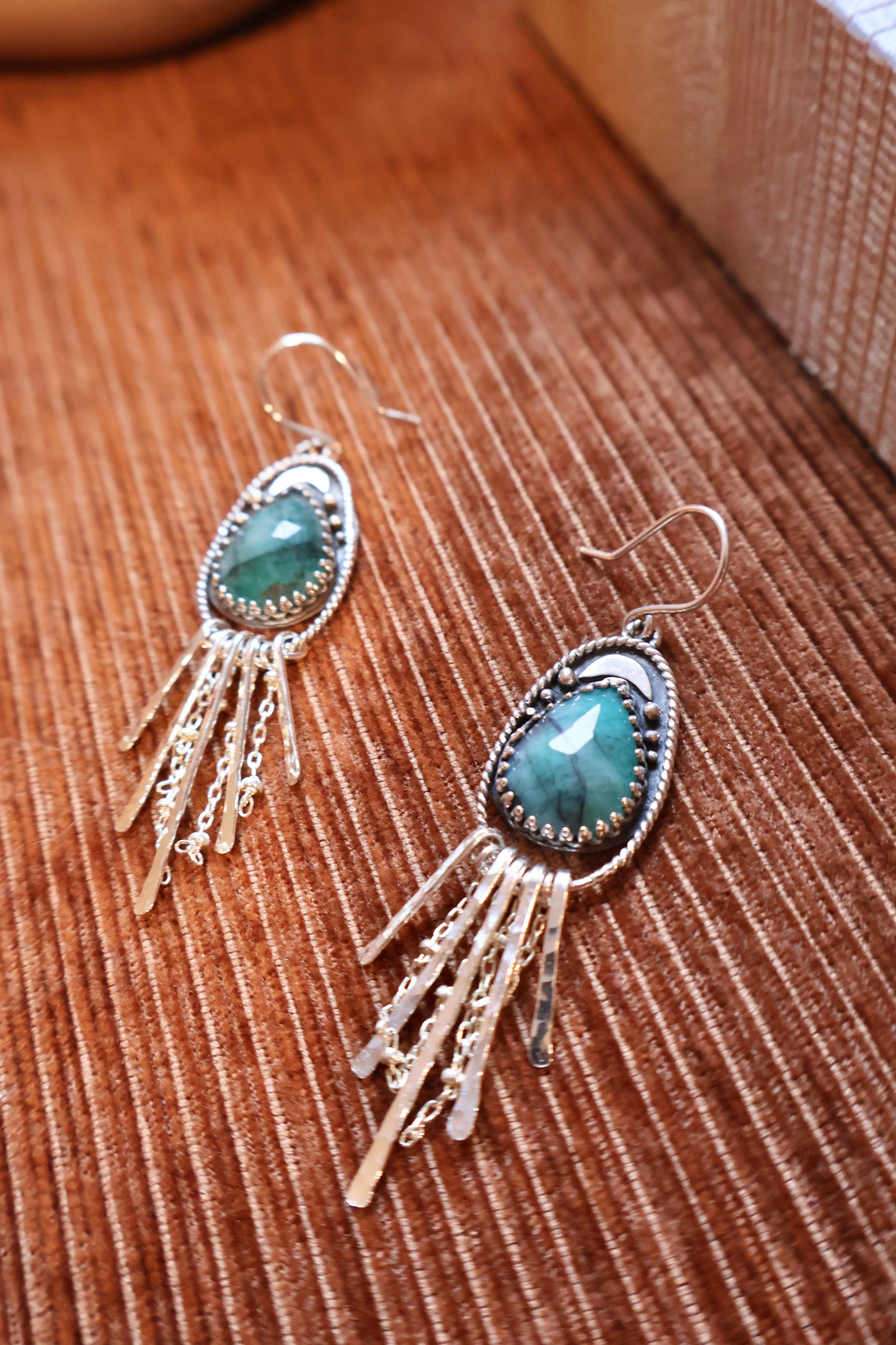 Emerald Fringe Dangles