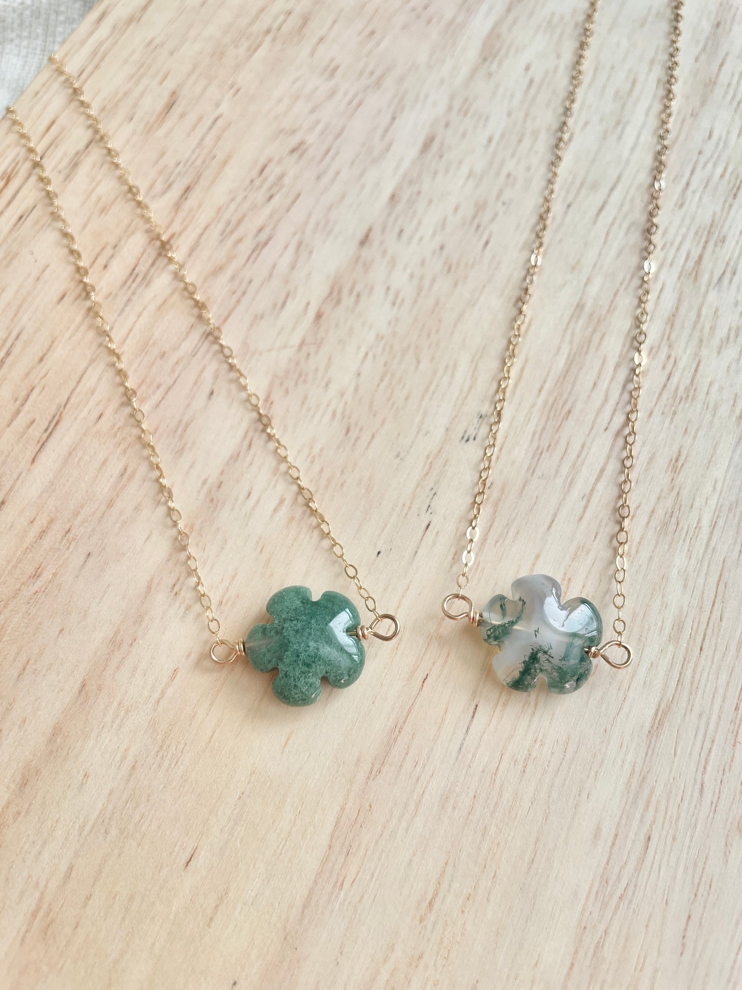 Moss Agate Daisy Necklace