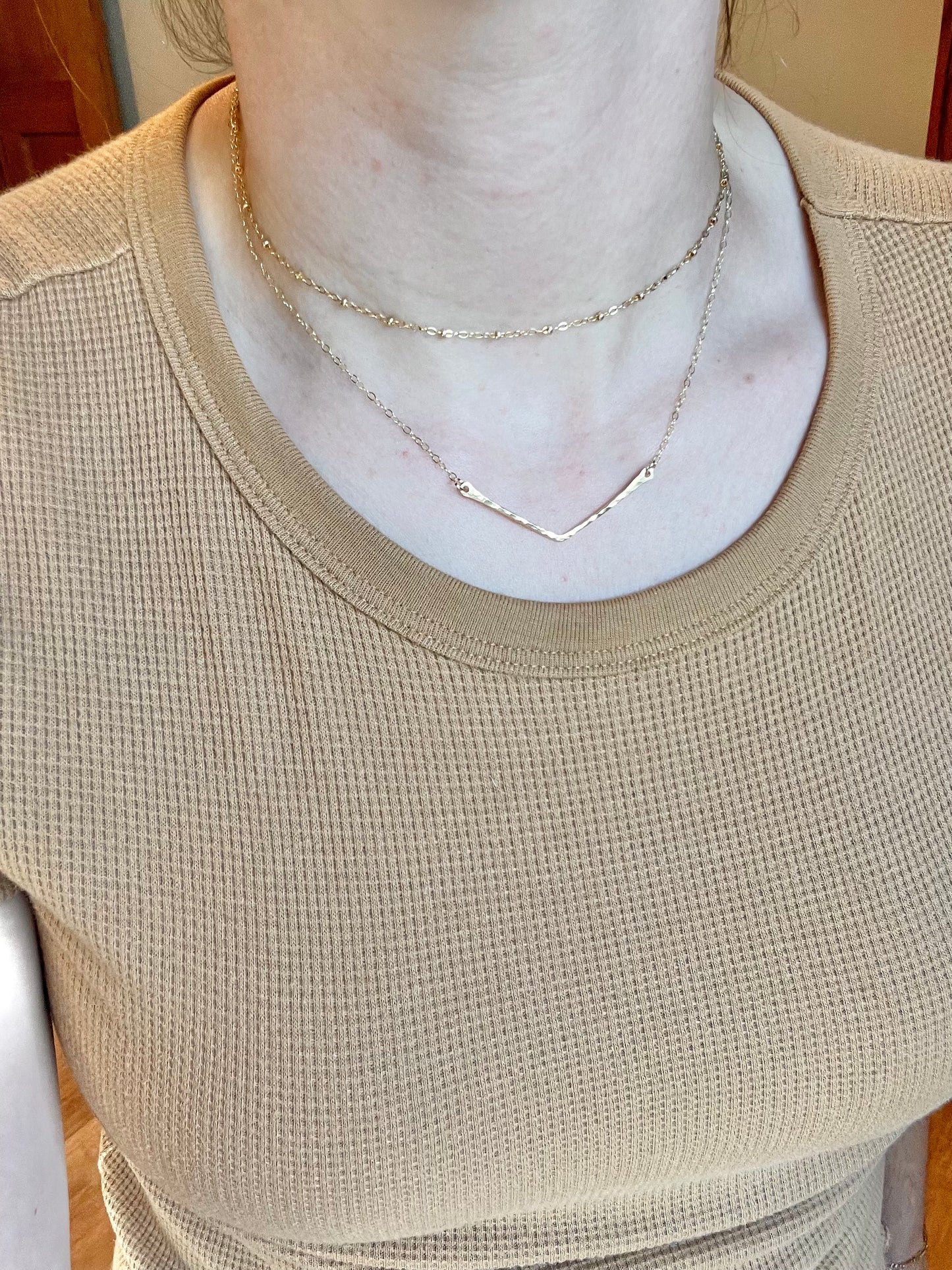 Hammered Chevron Necklace