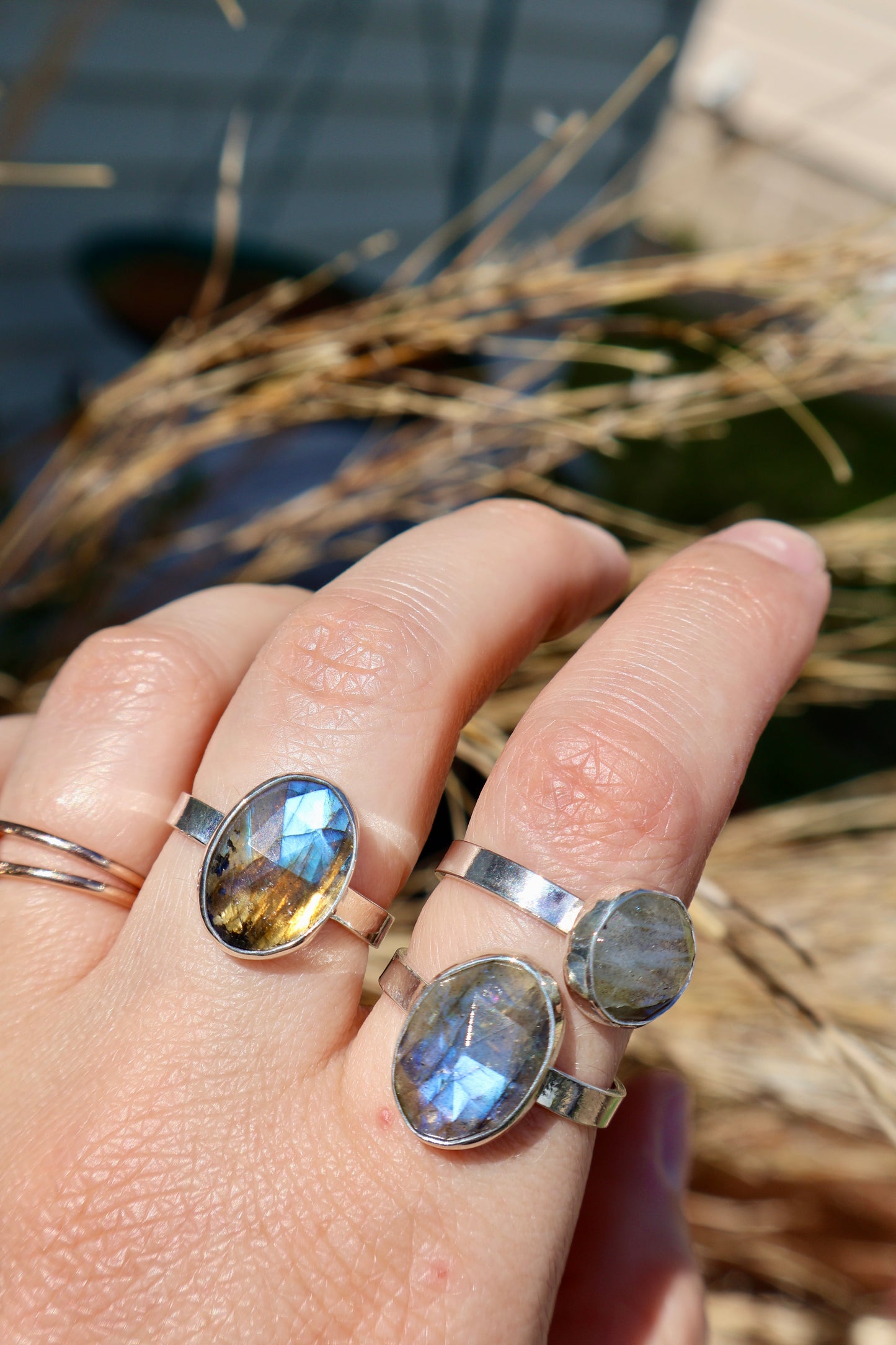 Labradorite Rings - Sizes 7.5, 8.25, 7.25