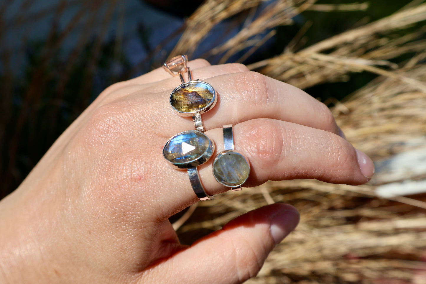 Labradorite Rings - Sizes 7.5, 8.25, 7.25