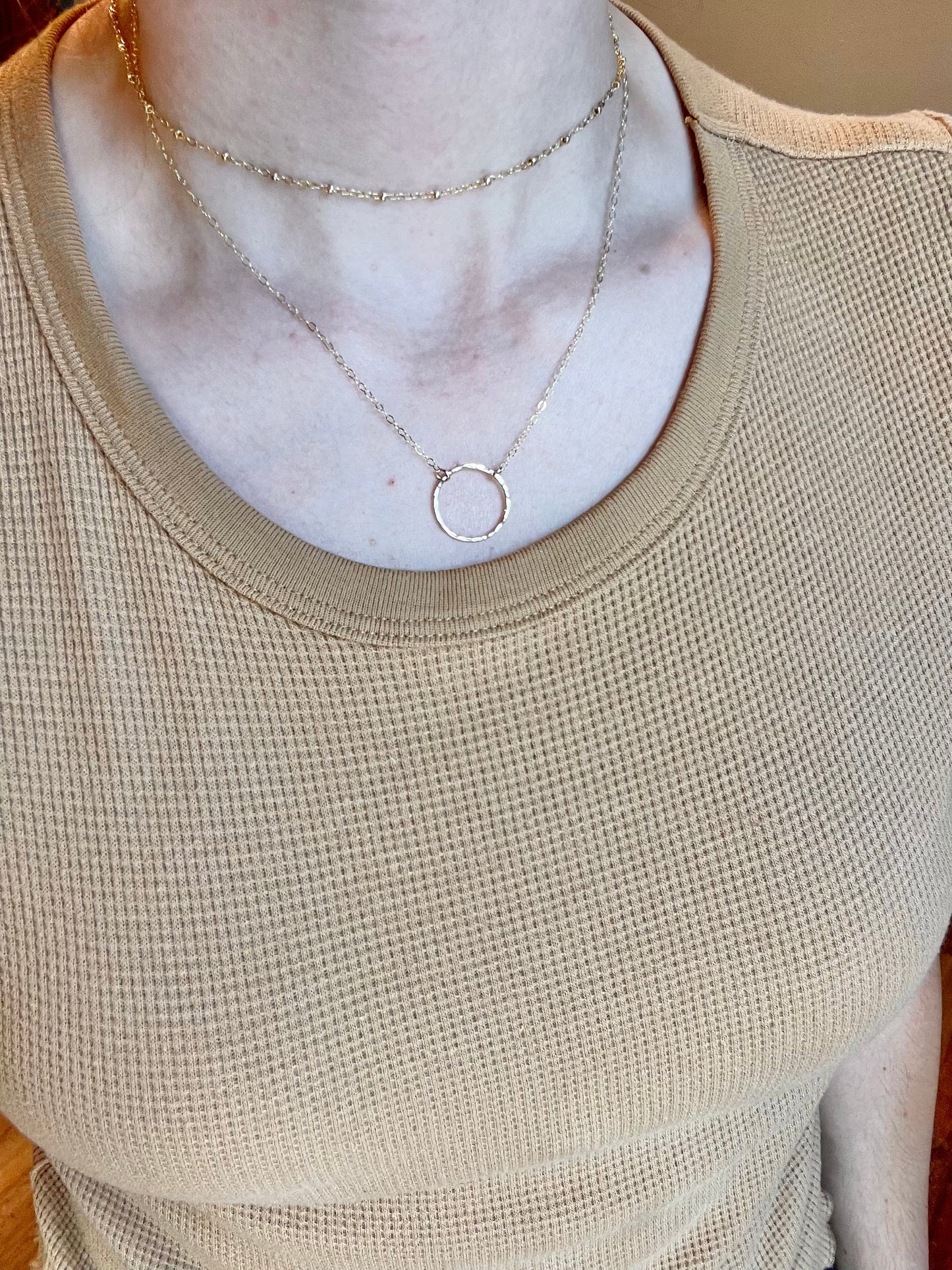 Hammered Circle Necklace