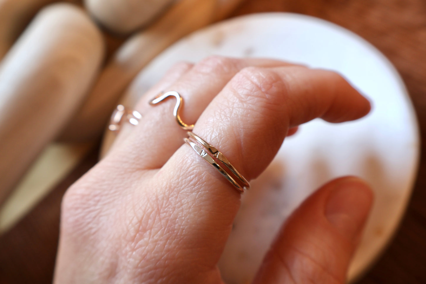 Dainty Letter Ring