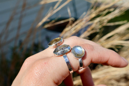 Labradorite Rings - Sizes 7.5, 8.25, 7.25