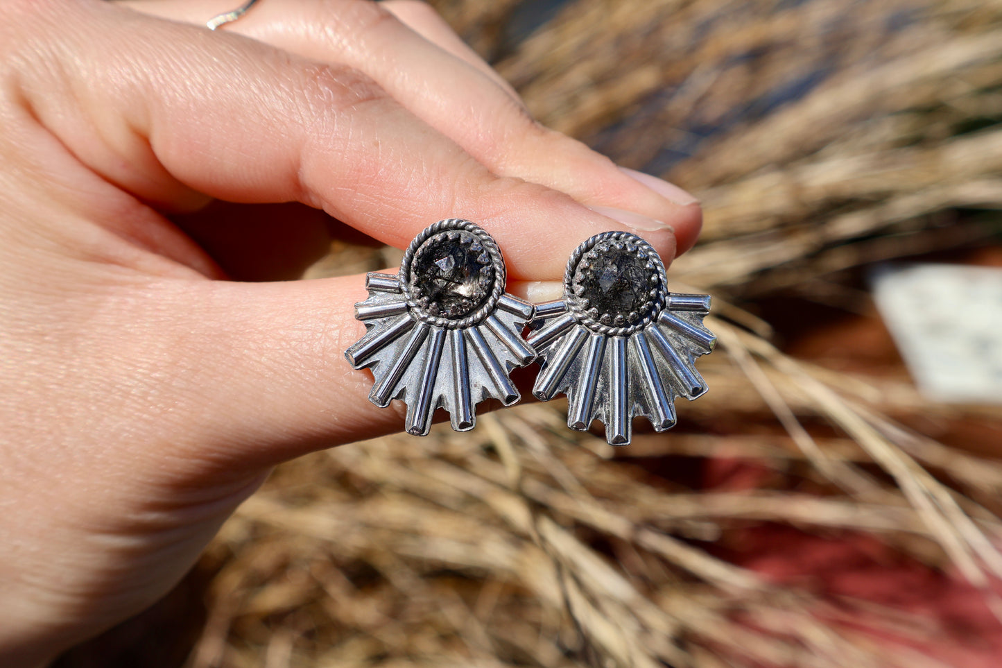 Rutilated Quartz Studs