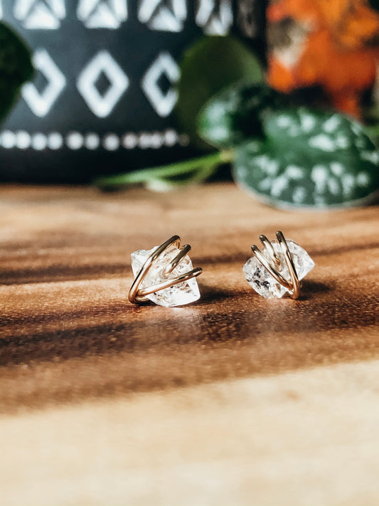 Herkimer diamond studs