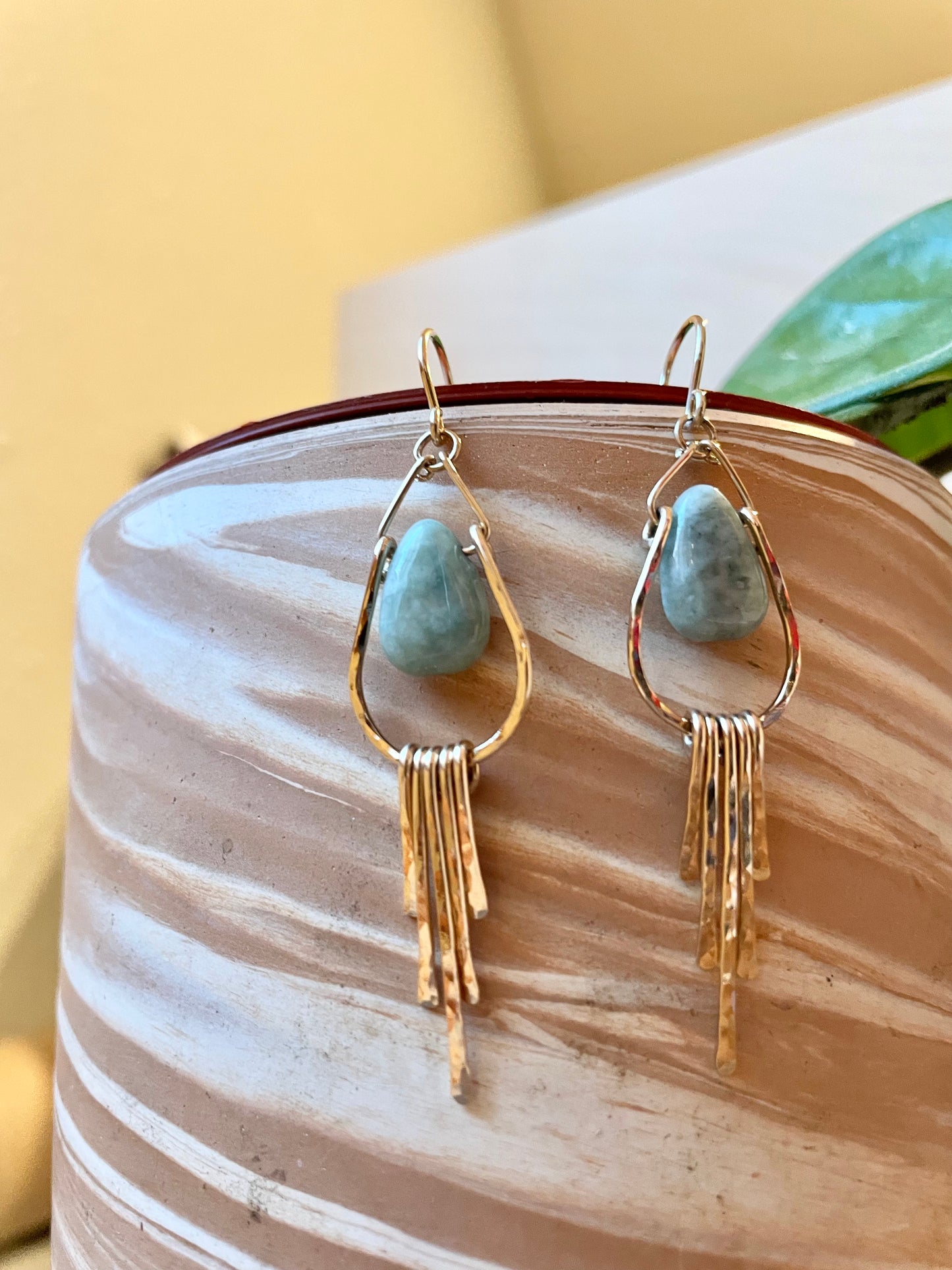 Fringe Jade Teardrops