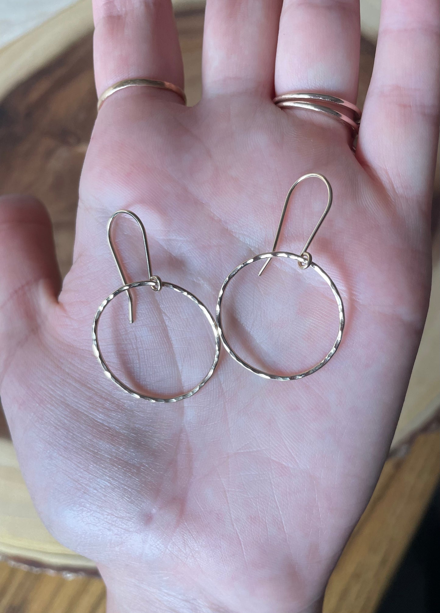 Small dangle hoops 1in